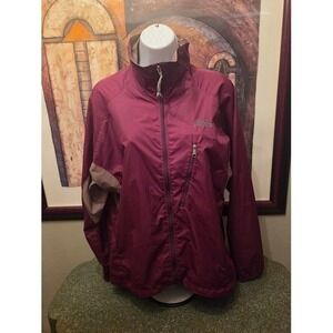 Sz M Womens Patagonia Maroon Full Zip Windbreaker Lightweight Spring Jacket
